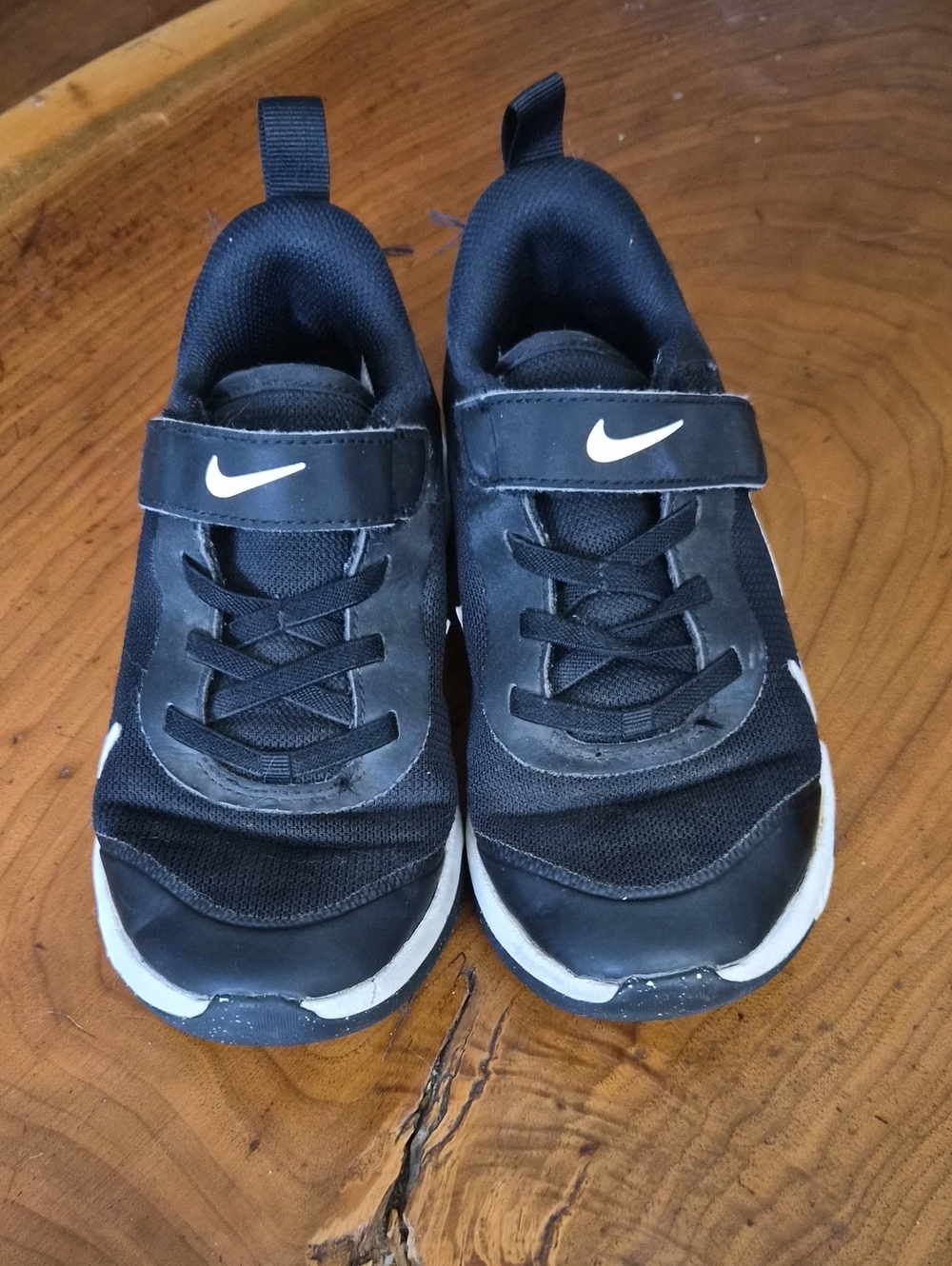 Nike Kids Black and White Velcro Athletic Sneakers
